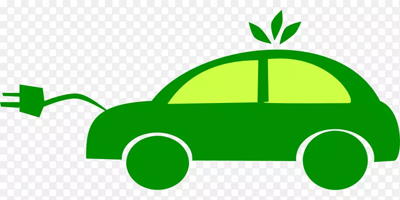 绿色汽车环保剪贴画-电动汽车