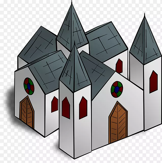 亚眠大教堂兰斯大教堂索尔兹伯里大教堂剪贴画-教堂