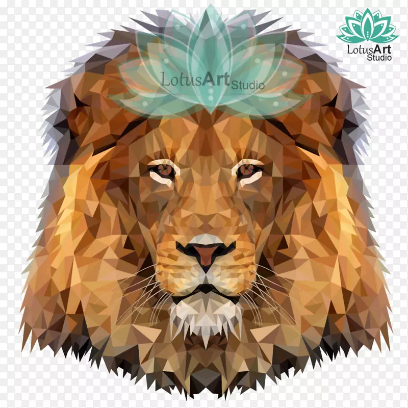 数码艺术狮子艺术家-狮子脸