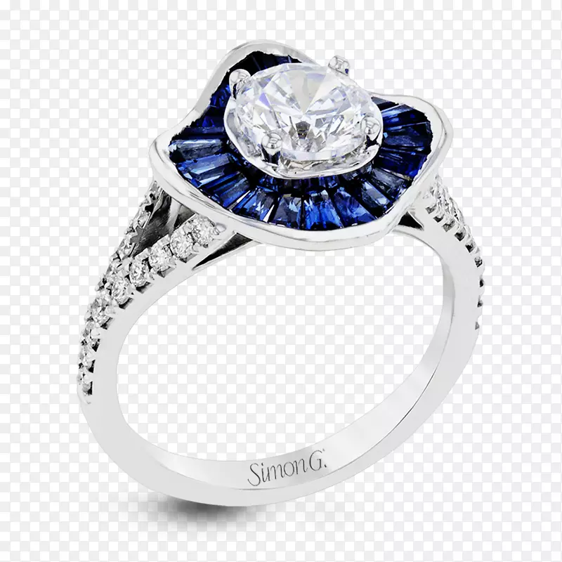 订婚戒指珠宝宝石蓝宝石订婚戒指