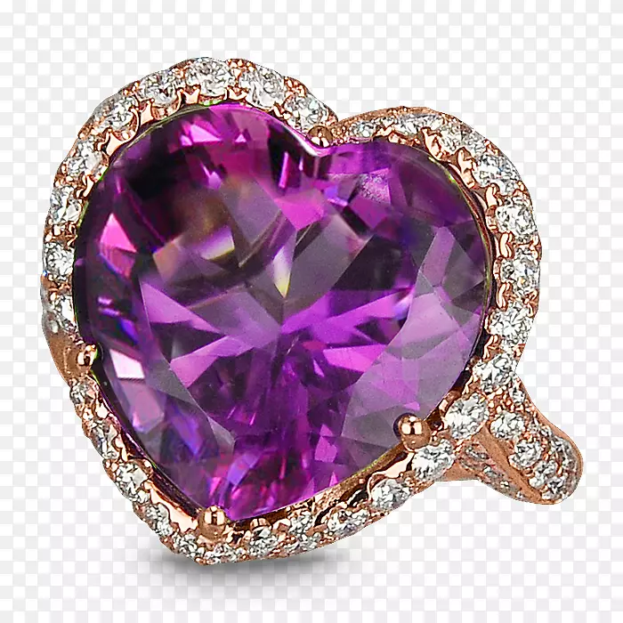 紫水晶珠宝戒指宝石钻石-紫水晶