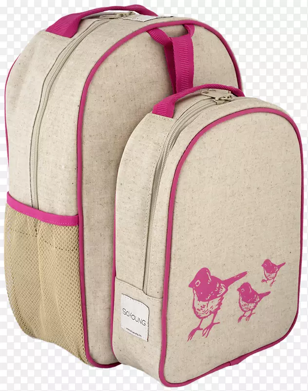 午餐盒，背包，手袋，粉红鸟