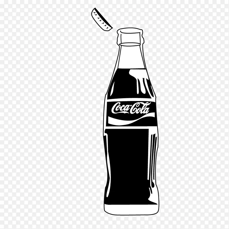 汽水瓶，单色黑白可乐