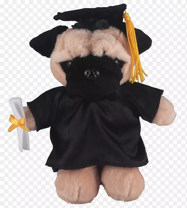 帕格毕业典礼毛绒玩具方形学术帽学术礼服毕业礼服