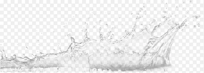 黑白单色摄影素描-水波