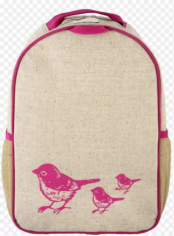 书包素英饭盒包孩子-粉红色鸟