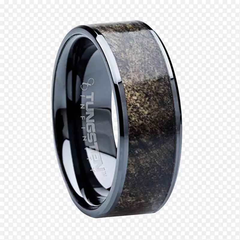 结婚戒指碳化钨镶嵌珠宝.鹿角