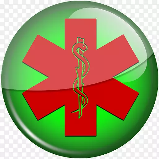 生命之星紧急医疗服务红色护理人员绿色-红色之星
