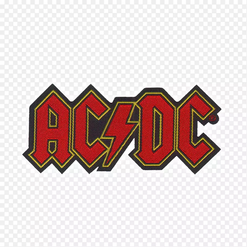 AC/DC背面黑色刺绣贴片铁上徽标-摇滚乐队