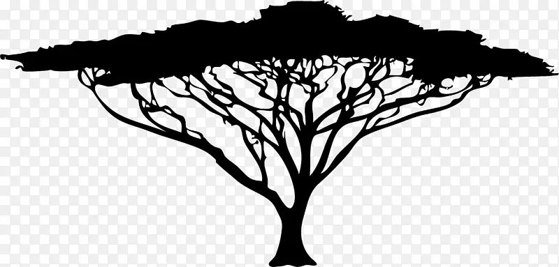 非洲树木轮廓画-树轮廓