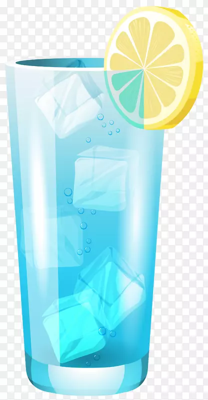 蓝色夏威夷柠檬水鸡尾酒杯饮料