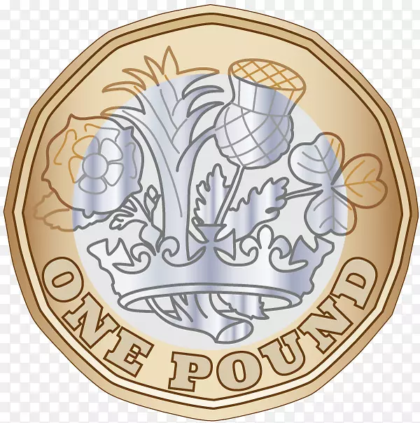 英镑的硬币英镑1英镑的硬币英镑的夹子艺术-银币