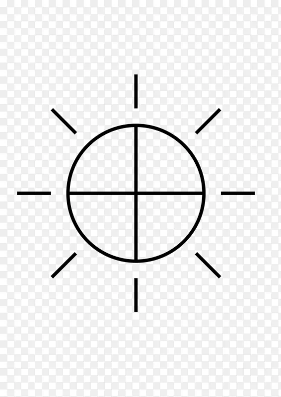 太阳符号宙斯标志剪贴画.十字线