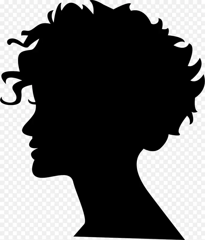 剪影女性剪贴画-女性头发