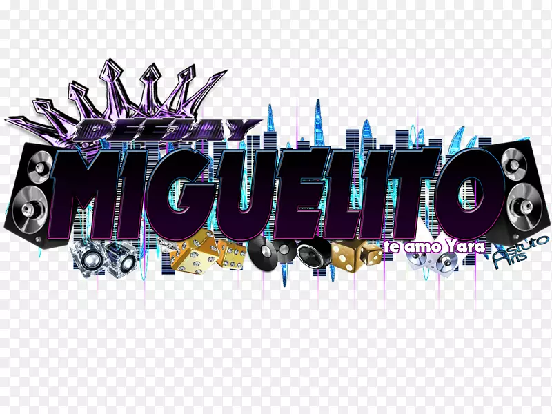 紫色虚拟dj光盘骑师字体-reggaeton