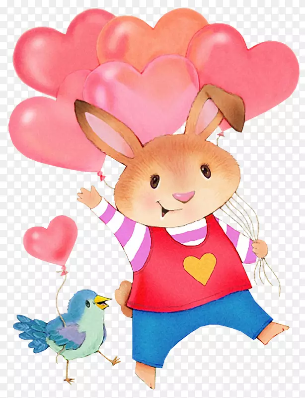 复活节兔子生日气球剪辑艺术-兔子