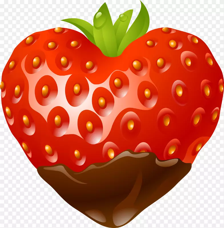 草莓巧克力心贴-草莓