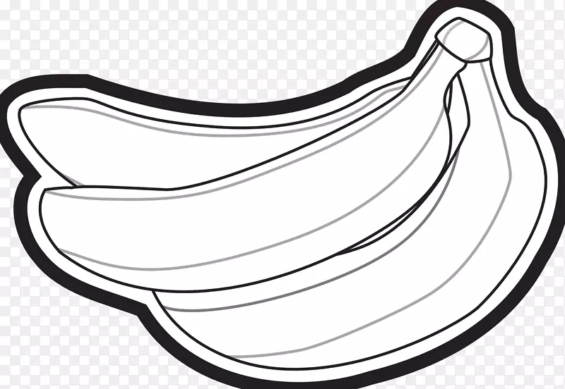 香蕉黑白剪贴画-香蕉