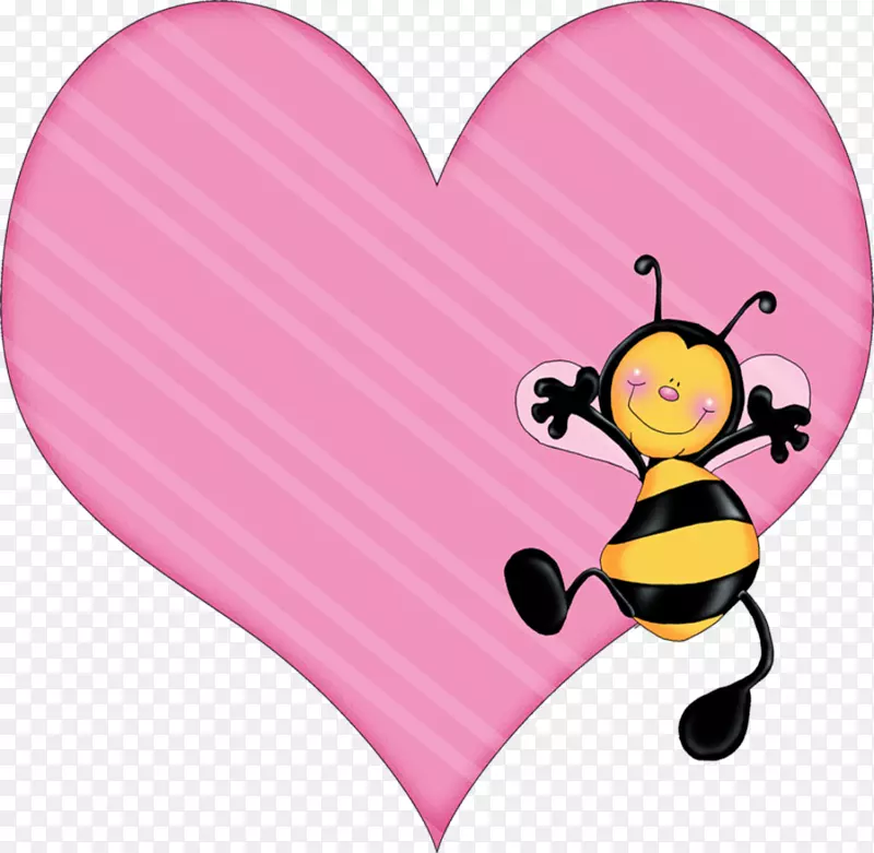 蜜蜂昆虫心脏夹艺术-黄蜂