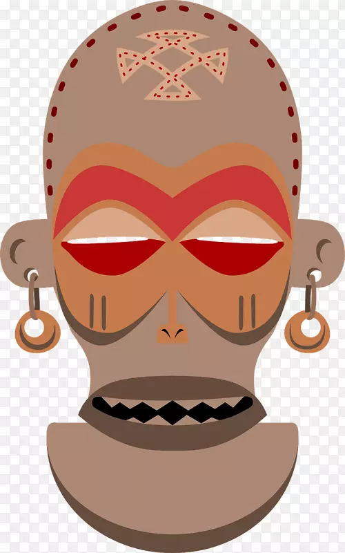 传统非洲面具剪辑艺术面具