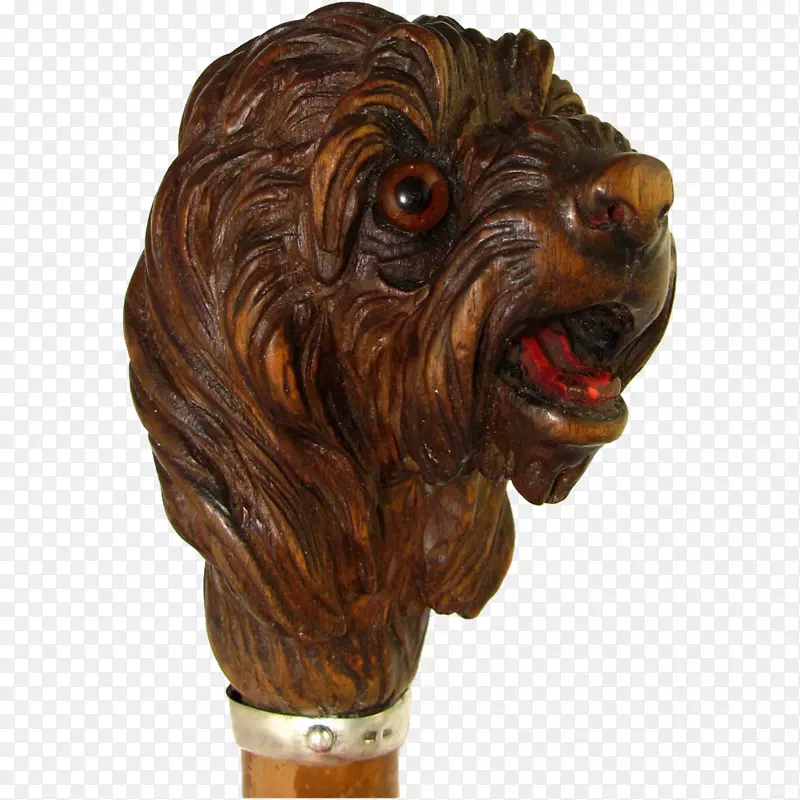 犬科食肉雕塑动物-手杖