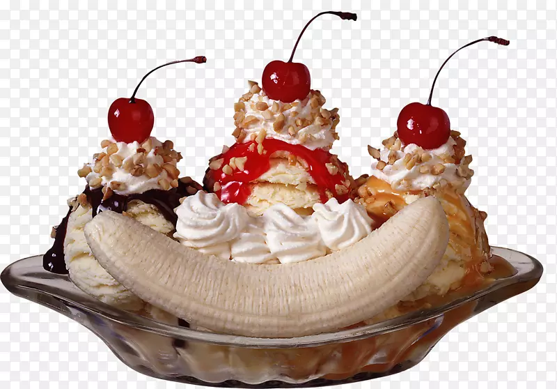 香蕉劈裂圣代冰淇淋奶昔香蕉船-冰
