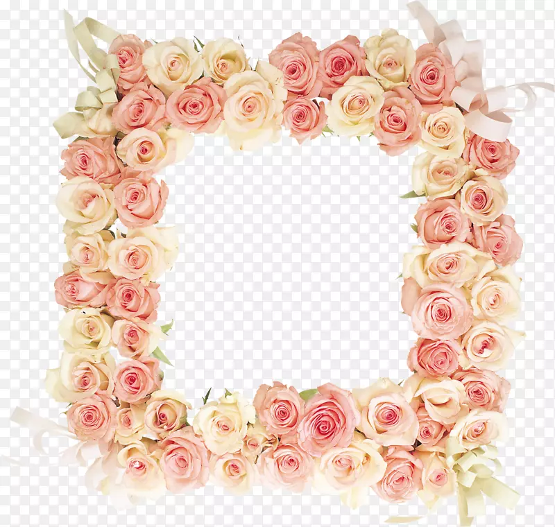 画框花园玫瑰-水彩PNG