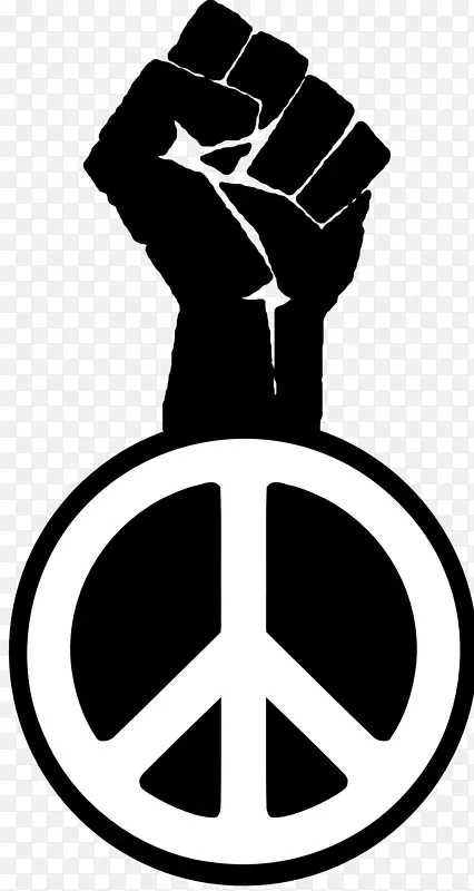 举起拳头和平符号剪辑艺术和平符号