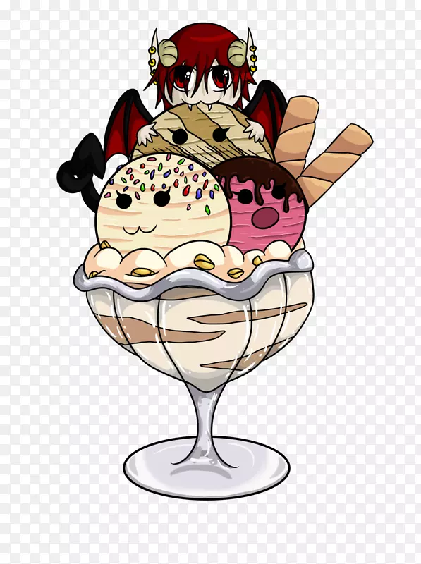 冰淇淋圆锥形圣代食品-冰淇淋