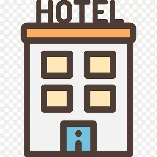 酒店电脑图标背包客招待所剪贴画-酒店