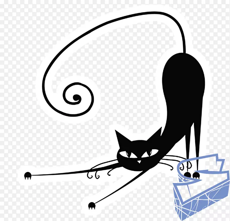 黑猫剪贴画-动物剪影
