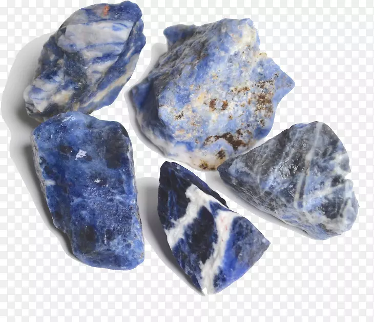 宝石岩矿物蓝色晶体发光