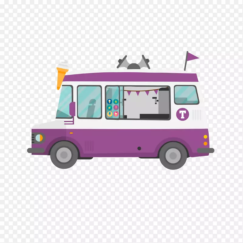 汽车运输方式-创意冰淇淋