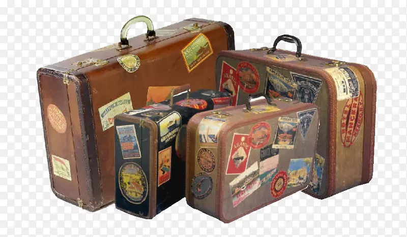 旅行行李箱旅行行李-带手提箱的旅行者