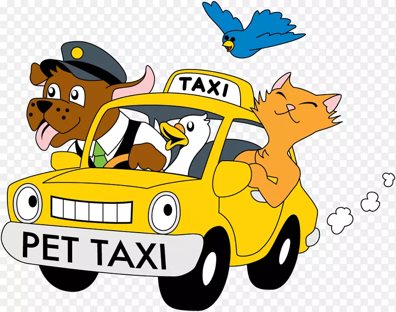 宠物看护宠物出租车狗猫-出租车卡通