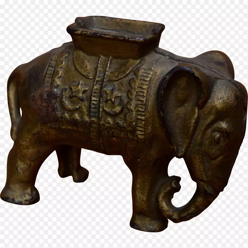 印度象青铜动物雕像-象头