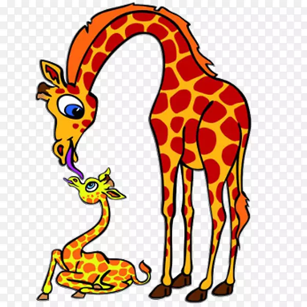 小长颈鹿动物剪贴画水彩画长颈鹿