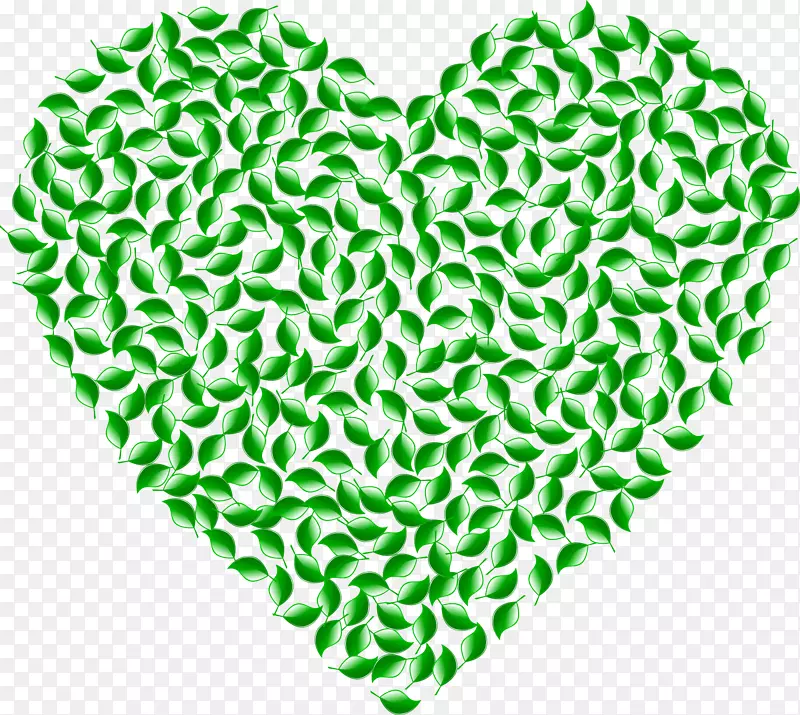 绿色心脏剪贴画.绿色水彩