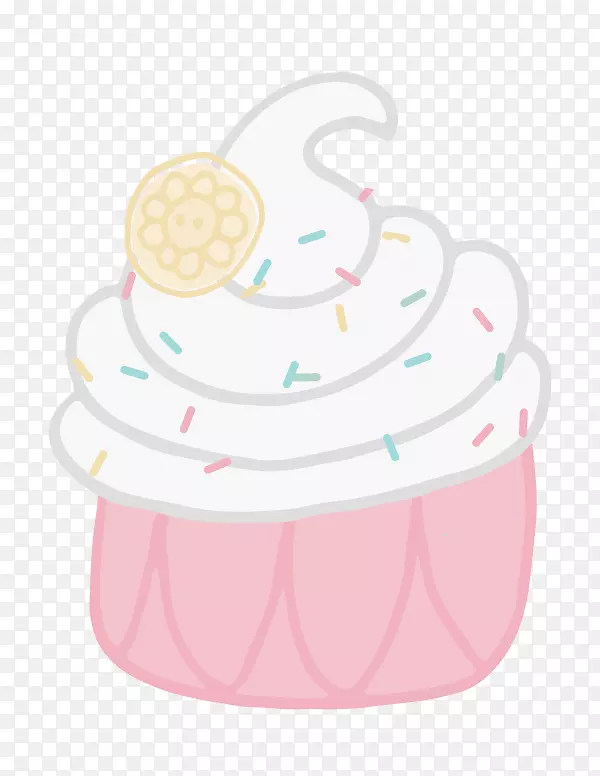 奶油糖霜粉红纸杯蛋糕