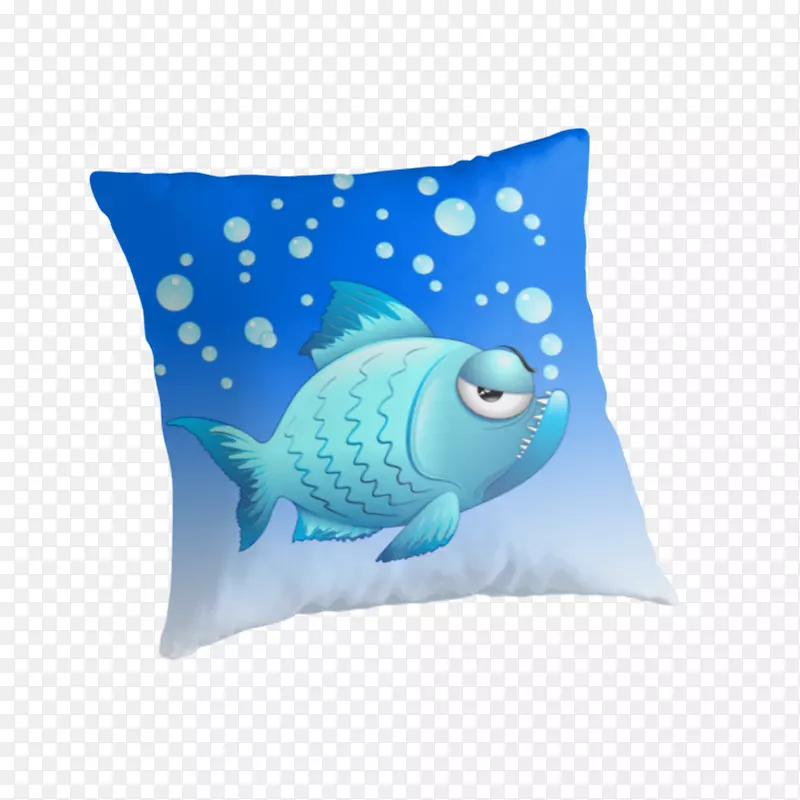 纺织抛掷枕头，双绞线垫子-可爱的鱼