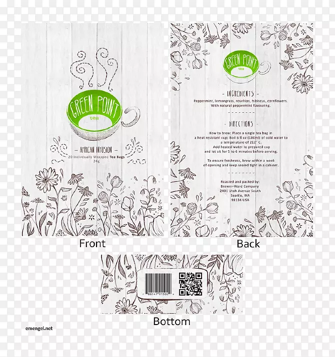 纸品绿色品牌字体-茶馆小册子