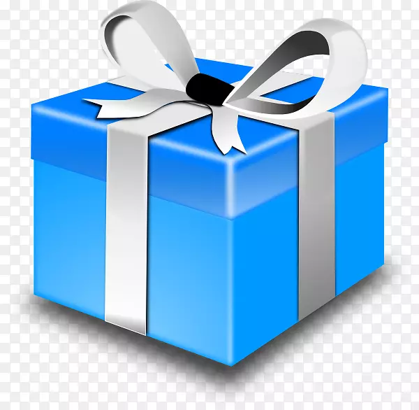 圣诞礼品夹艺术-蓝色礼品盒