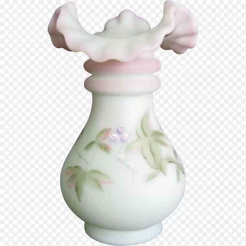 花瓶陶瓷芬顿艺术玻璃公司花盆-手绘蝴蝶