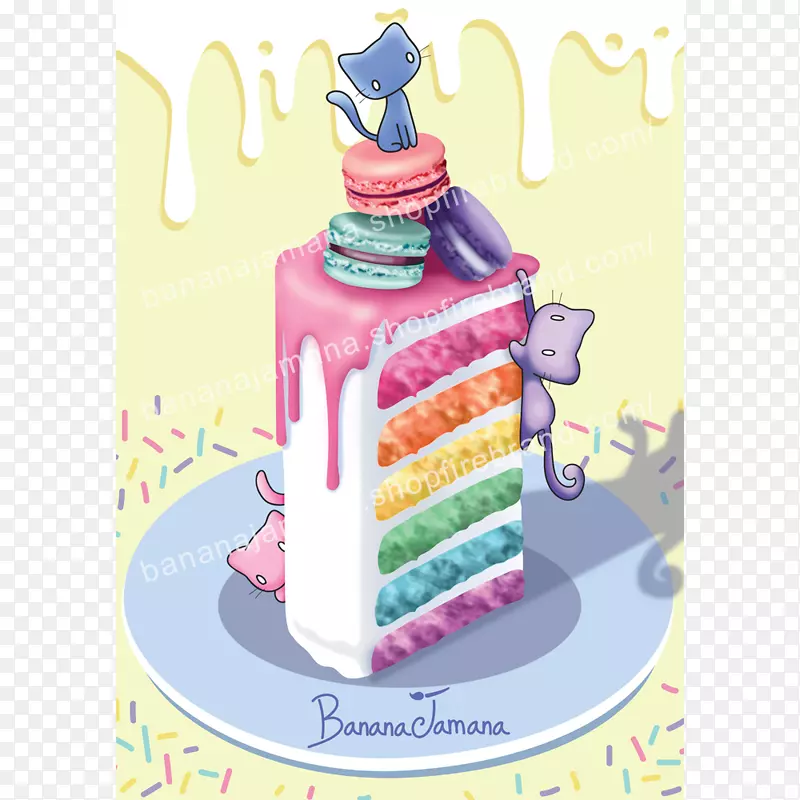 生日蛋糕杯彩虹曲奇糖霜-蛋糕海报