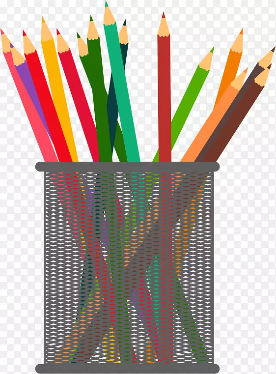 钢笔和铅笔盒画彩色铅笔夹艺术架