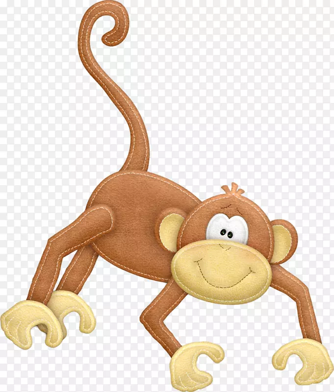 猴子毛绒玩具&可爱的玩具剪贴画-猴子