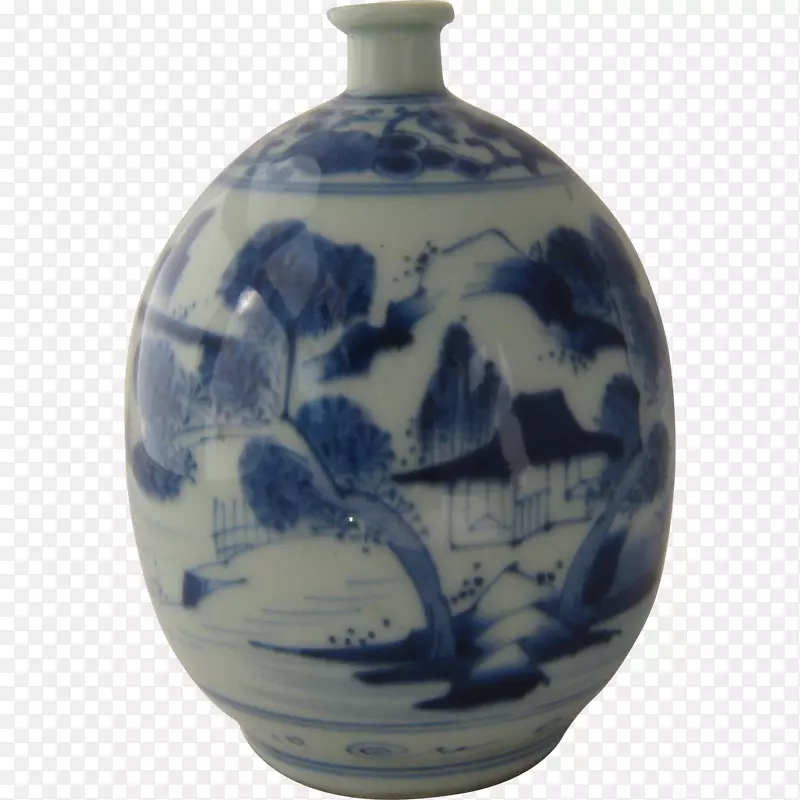广州瓷青花陶花瓶