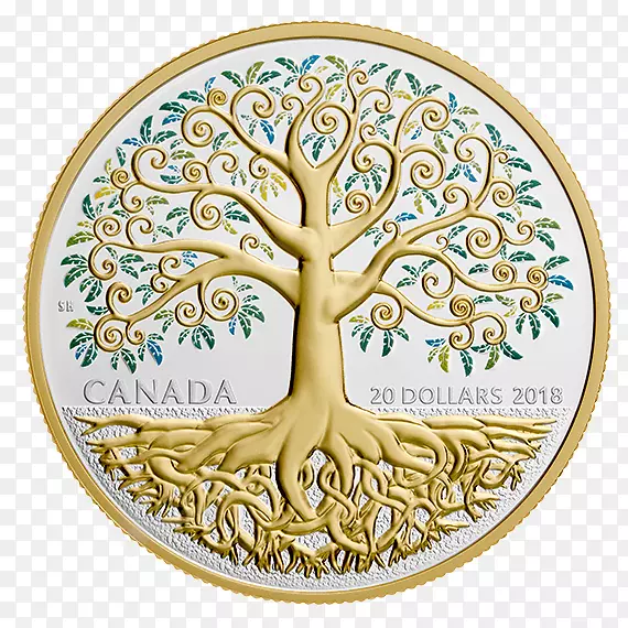 加拿大银币皇家加拿大薄荷树-树叶收藏