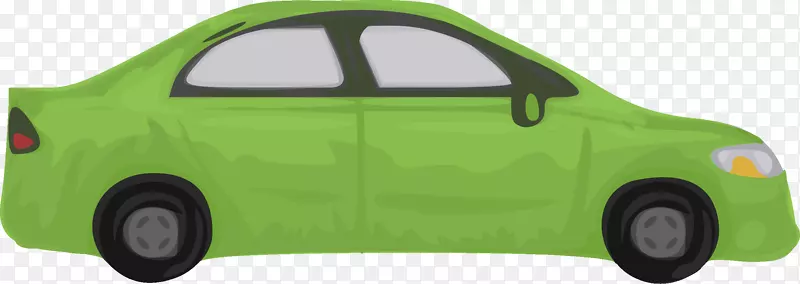 城市小轿车中型车绿色车锁