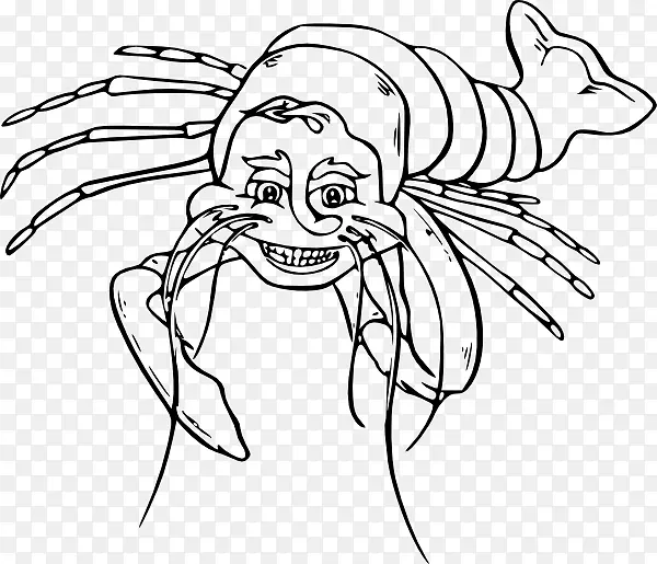 龙虾画夹艺术-卡通龙虾